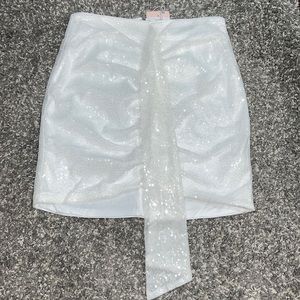 Missguided White Sequin Skirt